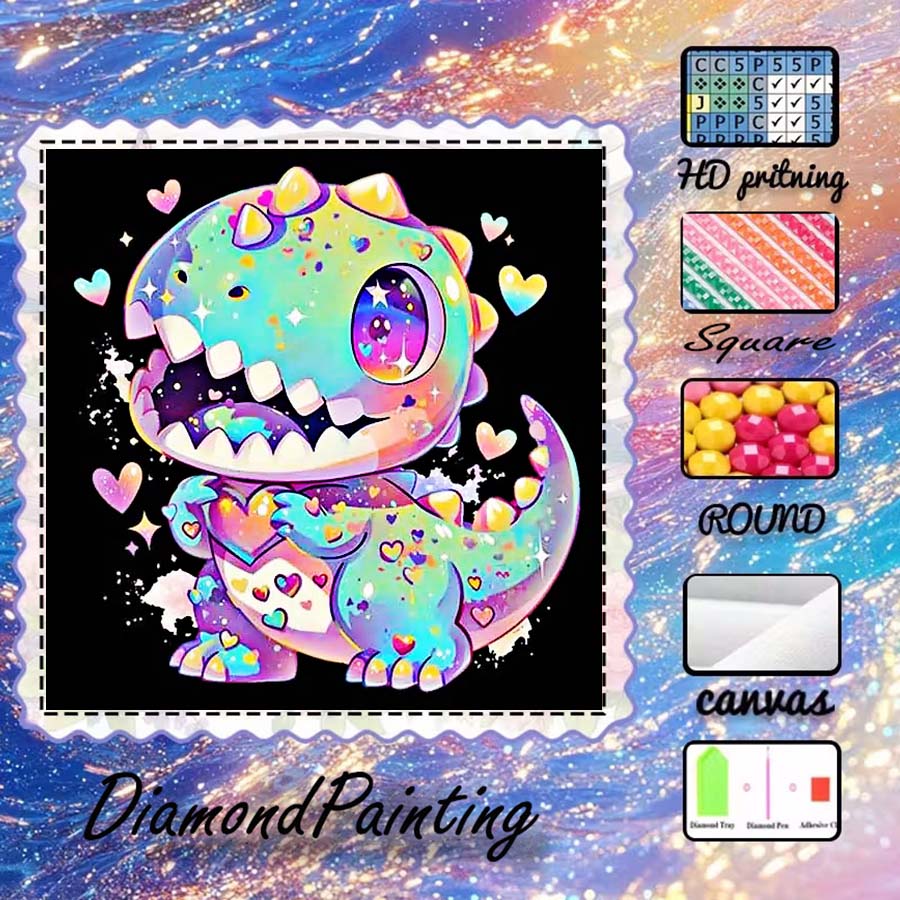 5D Diamond Painting Kit Full Drill - قطعة واحدة من قماش الفلوكنج ثلاثي