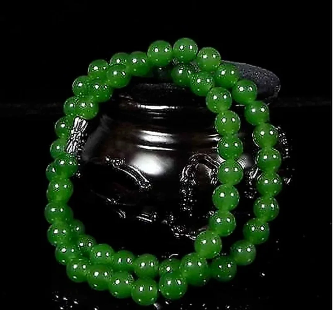 Beading - حقيقية الطبيعية الخضراء الخرز قلادة الصينية
