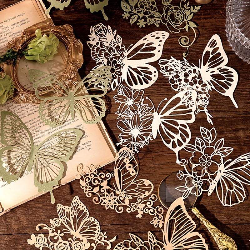 10 قطعة مادة الدانتيل المجوفة  - مراجعة Vintage Junk Journal Scrapbooking Paper وسعره