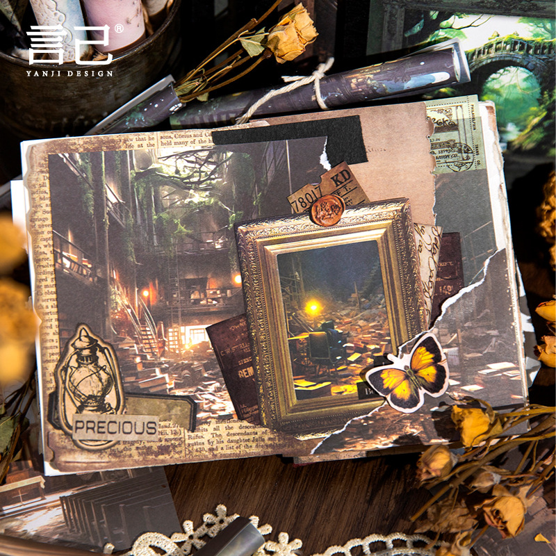 ورق مادة طراز مستقبلي عتيق ، م - مراجعة Vintage Junk Journal Scrapbooking Paper وسعره