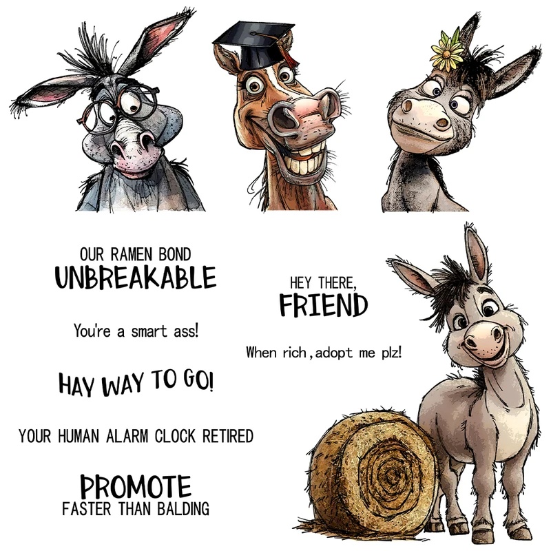 ختم شفاف على شكل حمار مضحك من  - مراجعة Clear Silicone Stamps For Card Making وسعره