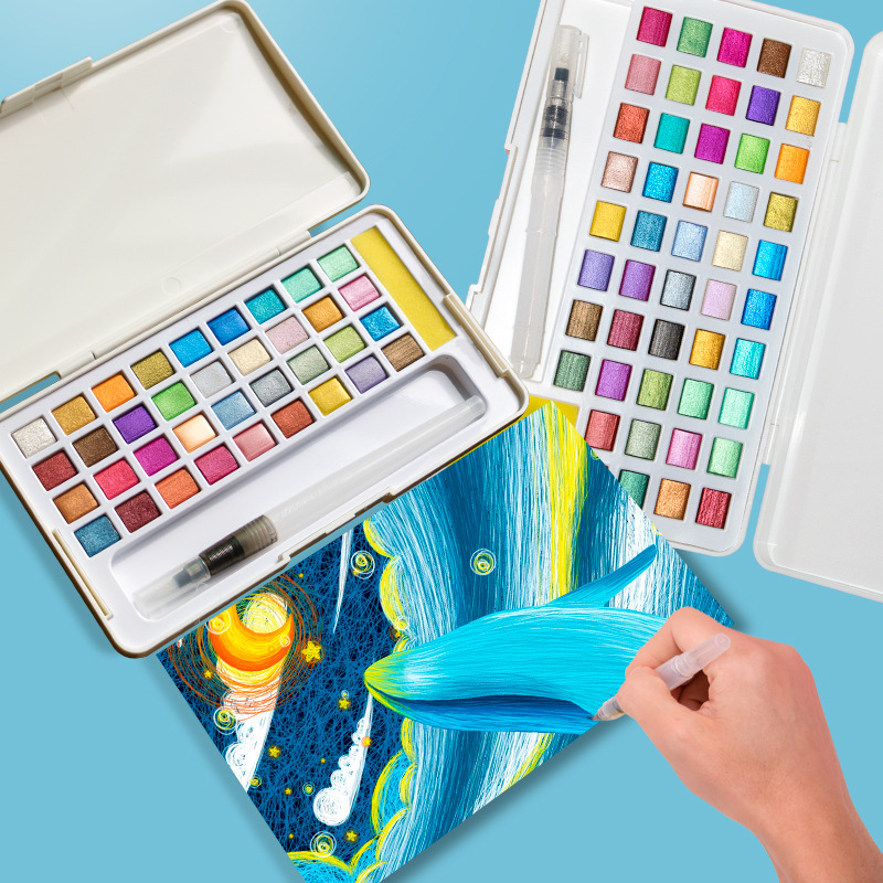 مجموعة ألوان مائية صلبة أصباغ  - مراجعة Watercolor Paint Set Solid Pigment وسعره