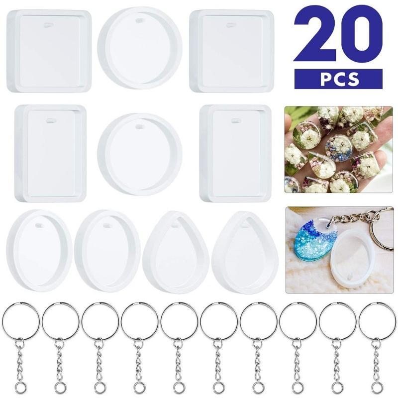مجموعة من 20 قطعة لصنع سلاسل ا - مراجعة Silicone Epoxy Resin Molds Set وسعره