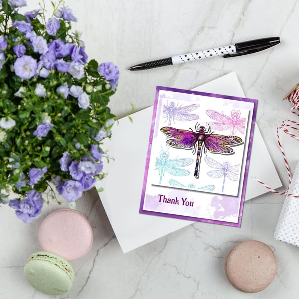 طوابع اليعسوب واضحة لقصاصات ذا - مراجعة Clear Silicone Stamps For Card Making وسعره