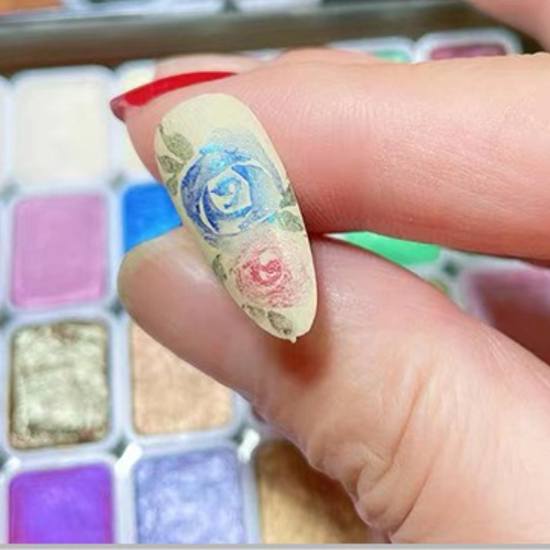 مجموعة ألوان مائية لؤلؤية معدن - مراجعة Watercolor Paint Set Solid Pigment وسعره