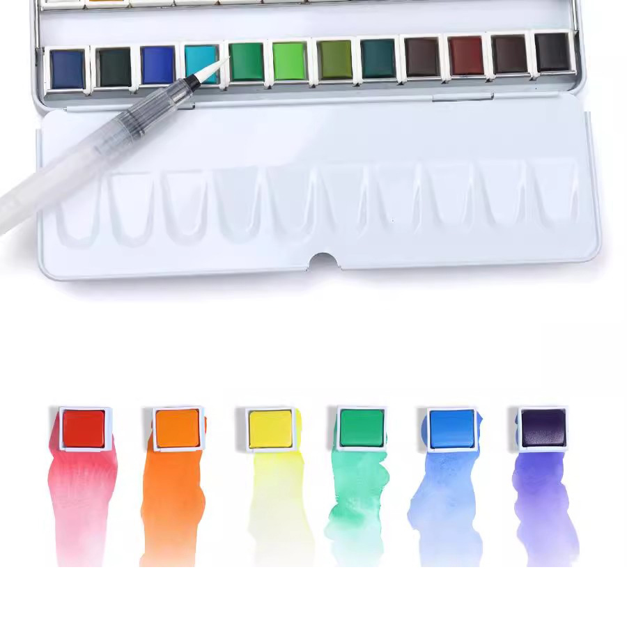 مجموعة دهانات مائية صلبة من Yo - مراجعة Watercolor Paint Set Solid Pigment وسعره